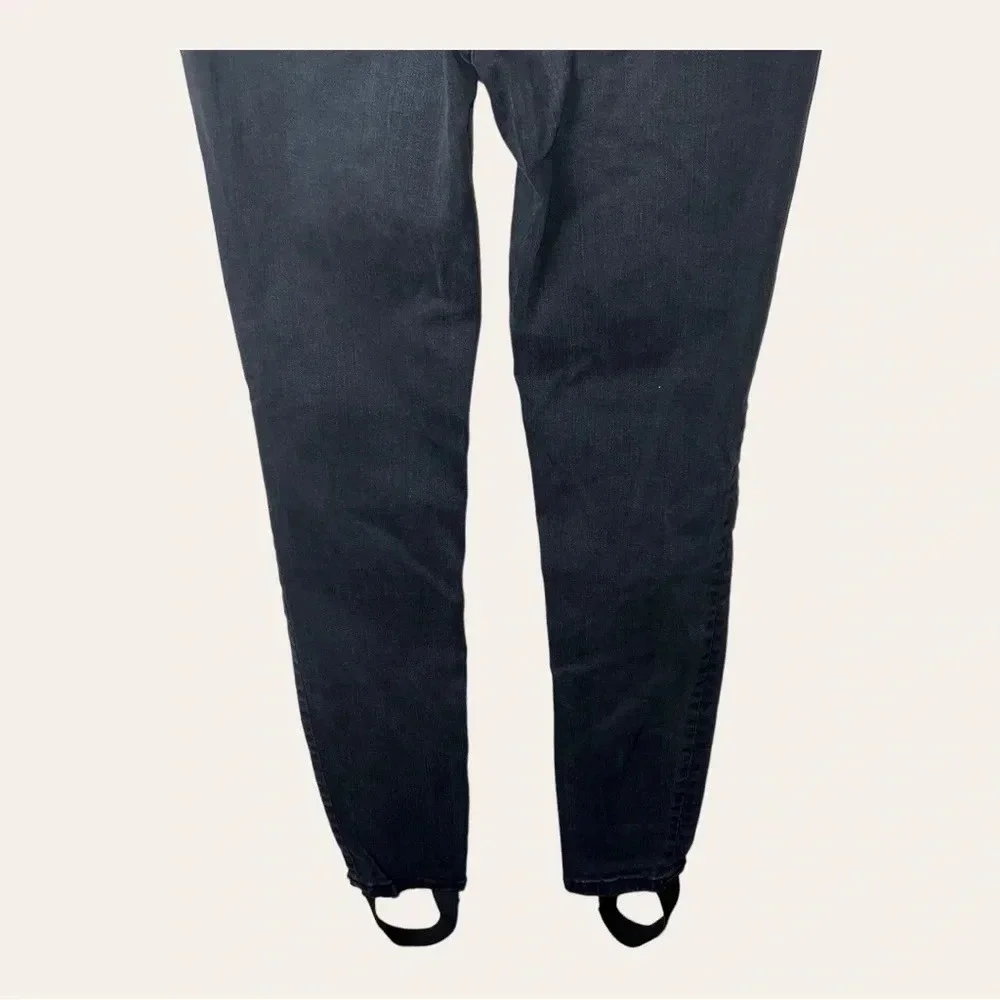0496W. Free PEOPLE HIGH RISE STIRRUP SKINNY JEANS BLACK‎ WOMEN’S SIZE 27